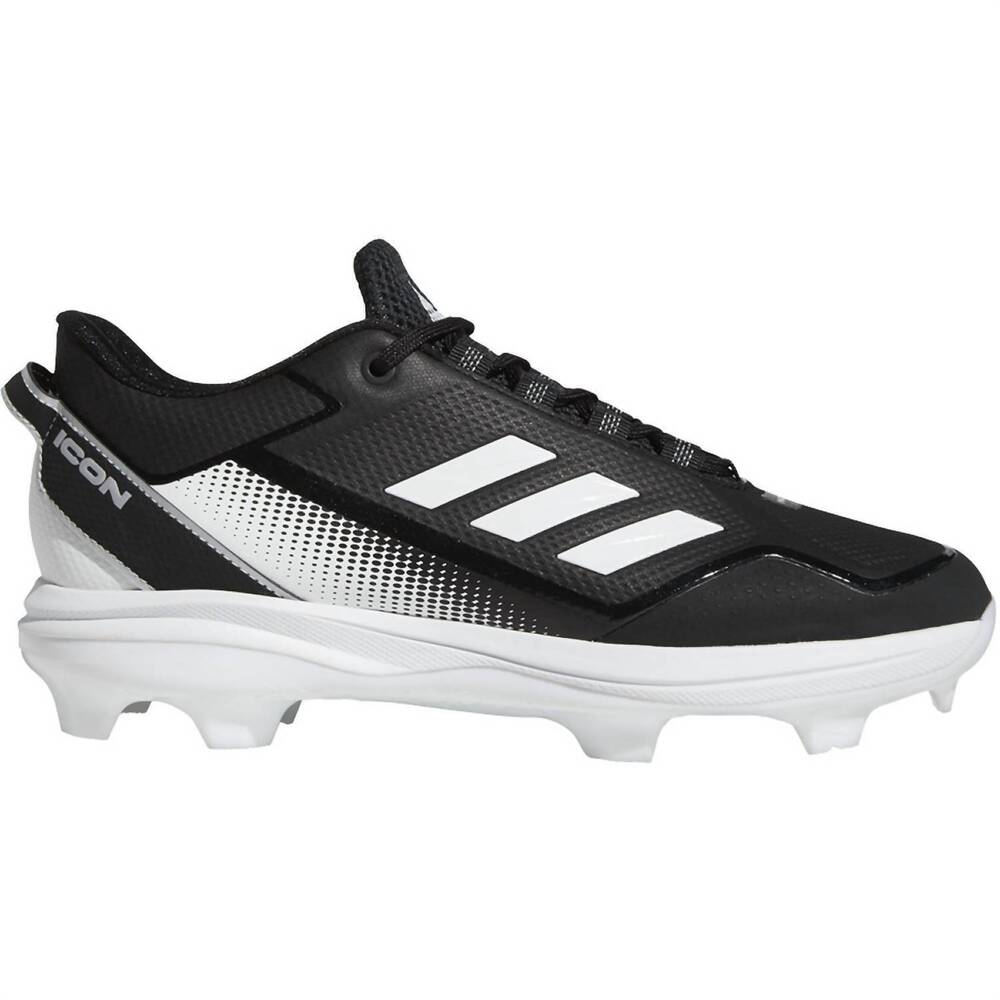 NEW ADIDAS men's icon 7 tpu baseball cleat shoes in black/white